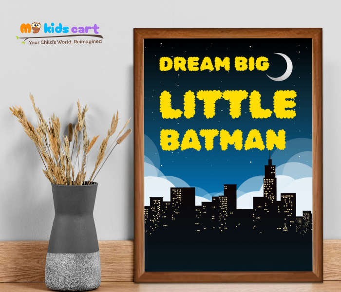 Mini Batman, Maximum Courage Poster Wall Art Wooden (Framed)