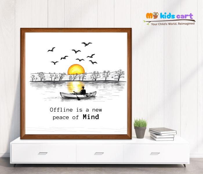 Offline is the New Way to Unwind Motivational Wall Art Wooden (Framed)