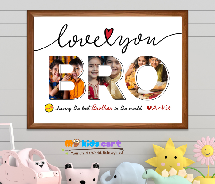 Raksha Bandhan White Background Bro Motivational Quotes Wall Art Wooden (Framed)