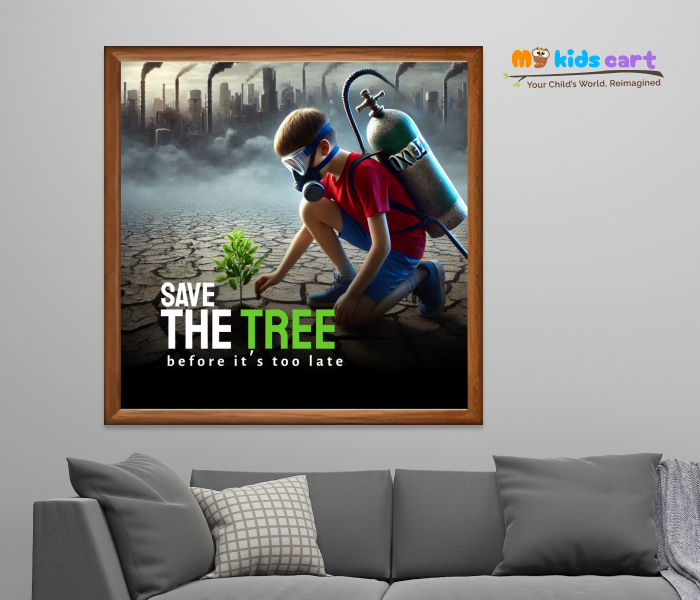 Save a Tree, Save the Future Motivational Quote Wall Art Wooden (Framed)