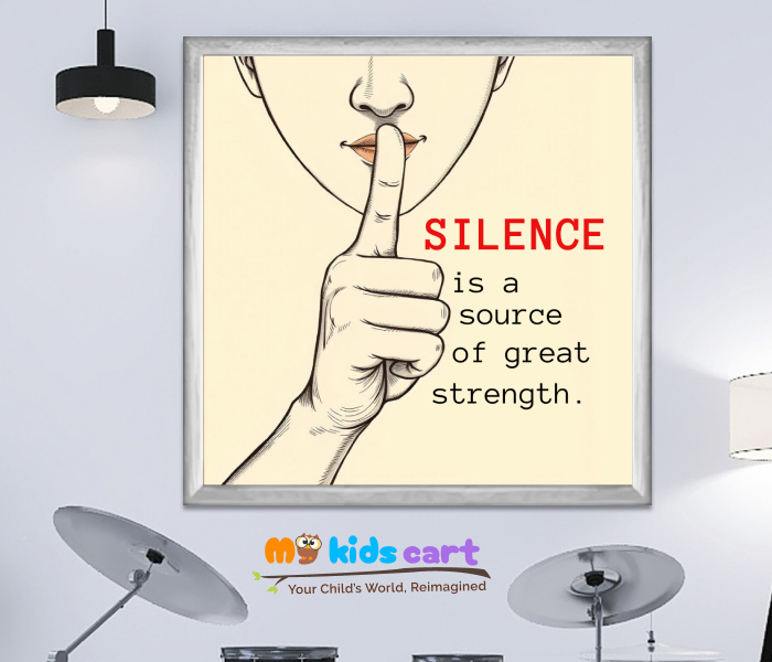 Sometimes, Silence Is the Most Powerful Answer Motivational Wall Art White (Framed)