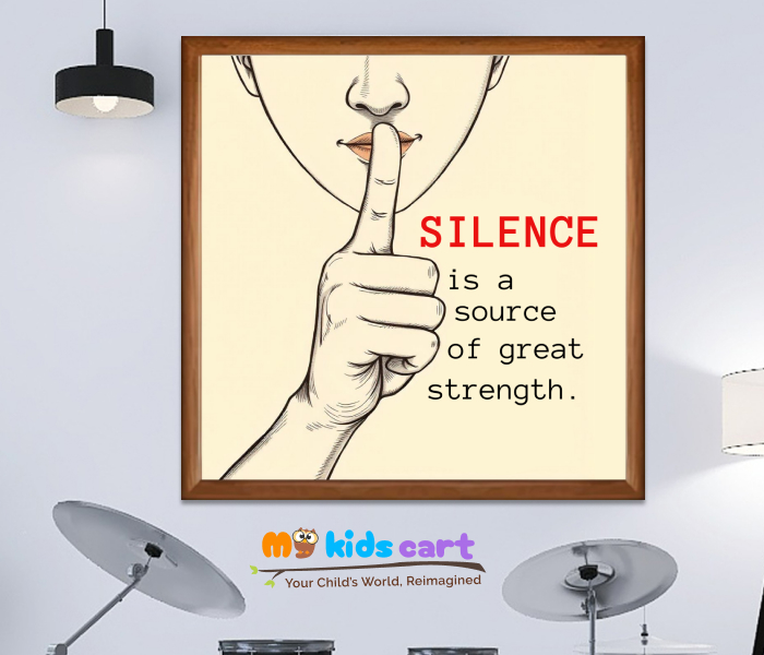 Sometimes, Silence Is the Most Powerful Answer Motivational Wall Art Wooden (Framed)