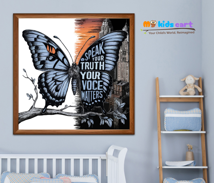 Speak the Truth, Even if Your Voice Shakes Butterfly Poster Wall Art Wooden (Framed)