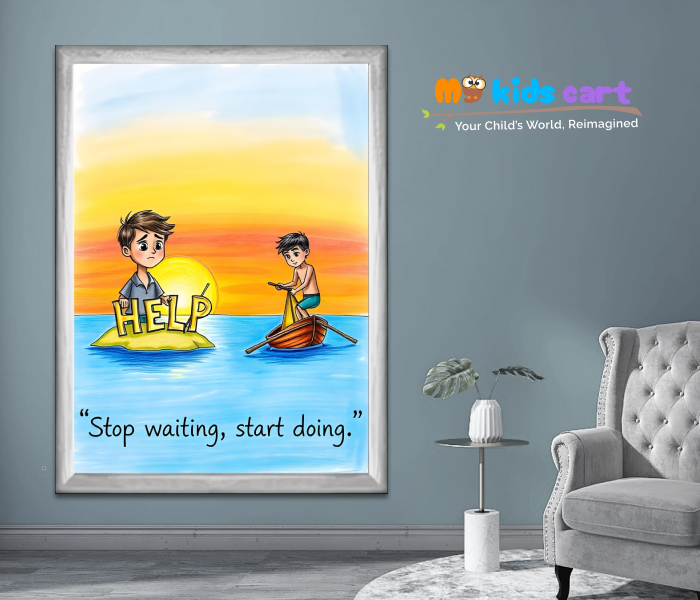 Stop Waiting for Perfect, Start Doing Motivational Wall Art White (Framed)