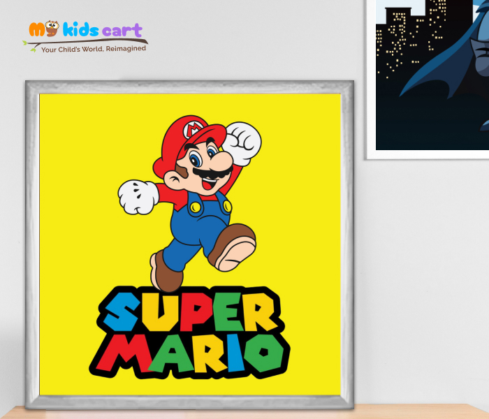 Super Mario Poster Wall Art White (Framed)