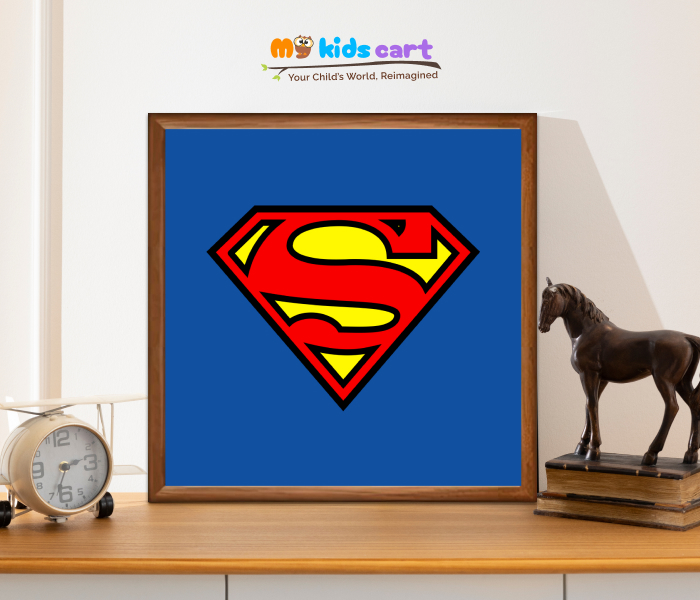 Superman symbol Poster Wall Art Wooden (Framed)
