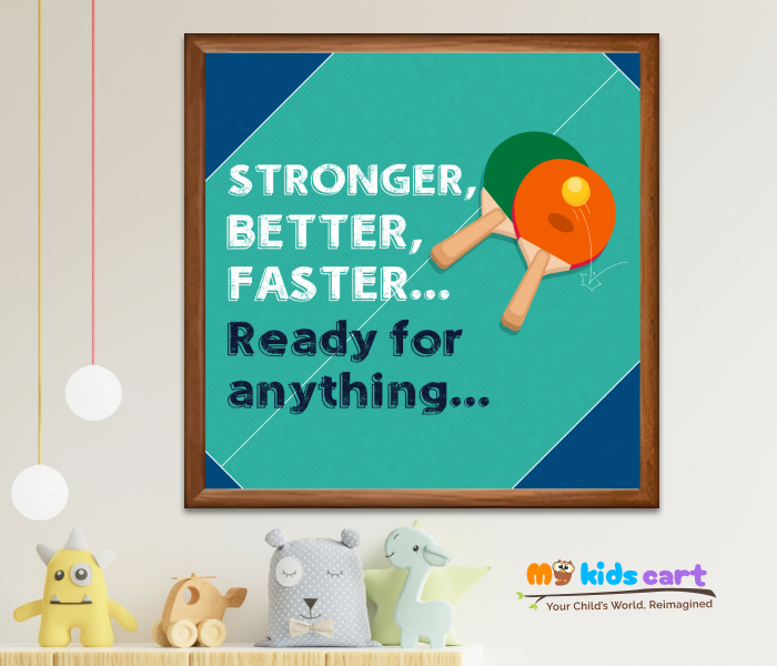 Table Tennis Personalized Quote Poster Motivational Wall Art Wooden (Framed)