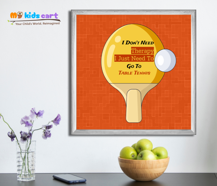 Table Tennis Quote Poster Personalized Motivational Wall Art White (Framed)