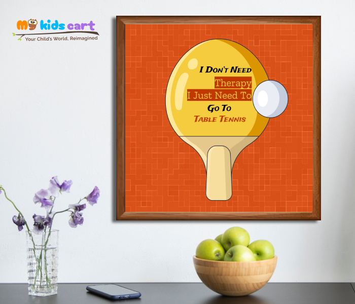 Table Tennis Quote Poster Personalized Motivational Wall Art Wooden (Framed)