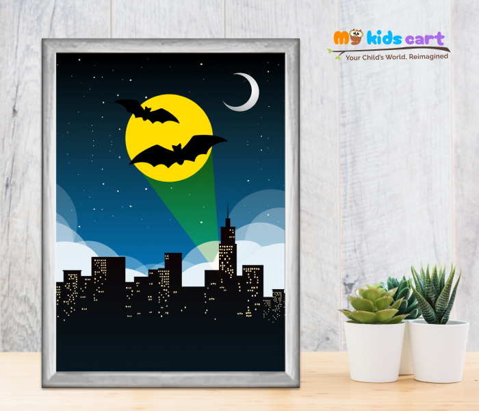 The Dark Knight in Training Poster Wall Art White (Framed)