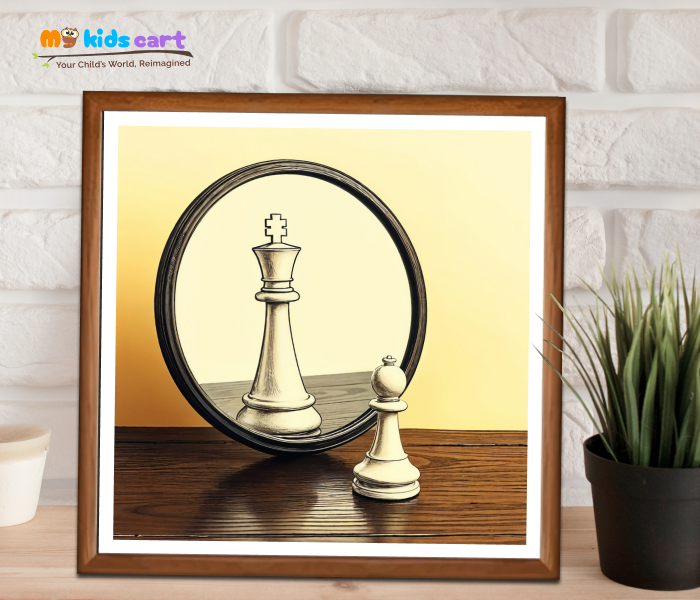 The Game of Kings and Minds Motivational Wall Art Wooden (Framed)