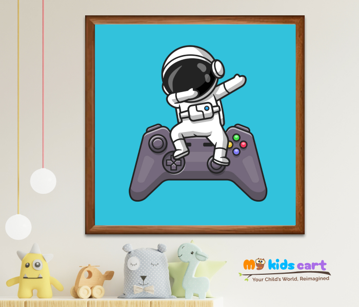 Tiny Robot, Big Game Poster Wall Art Wooden (Framed)