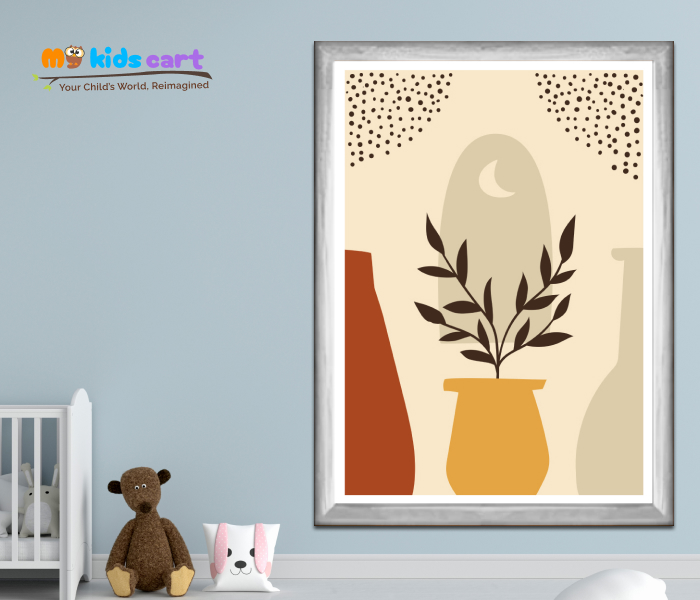 Vibrance in a Pot Poster Wall Art White (Framed)