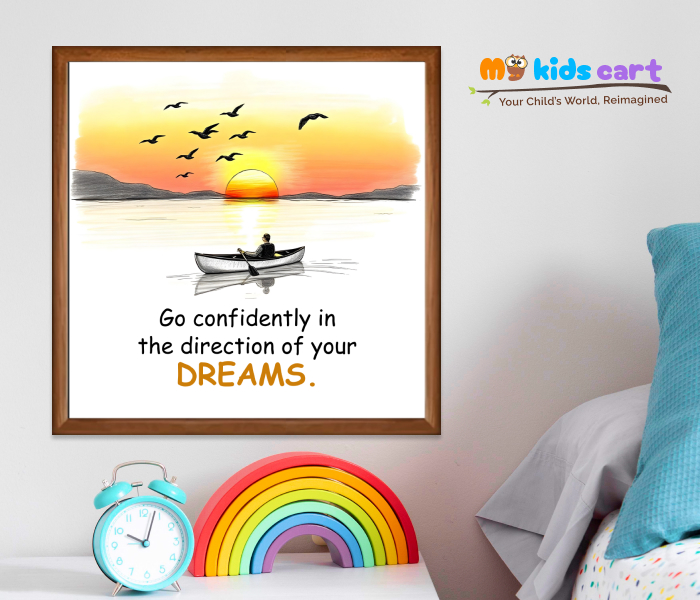 Walk Boldly in the Direction of Your Dreams Motivational Wall Art Wooden (Framed)